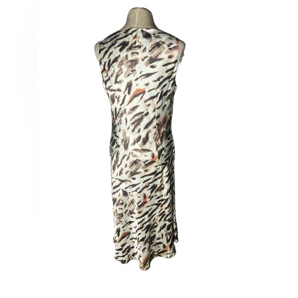 Lane Bryant vtg animal print Sleeveless Sheath 100% silk Dress 14 - Picture 2 of 8